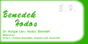 benedek hodos business card